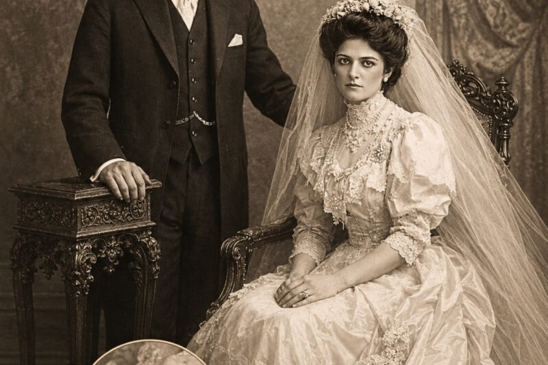 1910 Studio Portrait Discovered — Historians Are Stunned When They Zoom In on the Bride’s Fingers