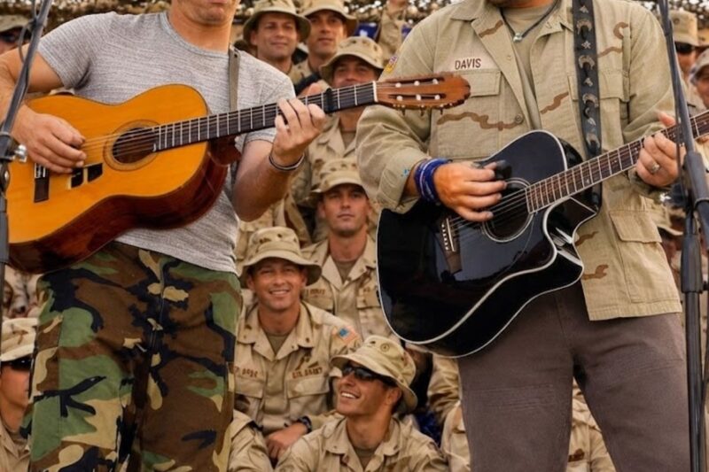 TWO GUITAR STRINGS BROKE IN IRAQ — BUT TOBY KEITH KEPT SINGING FOR 500 SOLDIERS WHO HAD NO ARENA TO GO HOME TO.