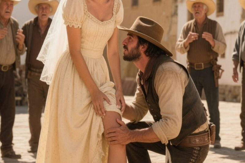 A young virgin bride sold for $1: a devastating knee strike from a cowboy leaves her in tears.vmdt